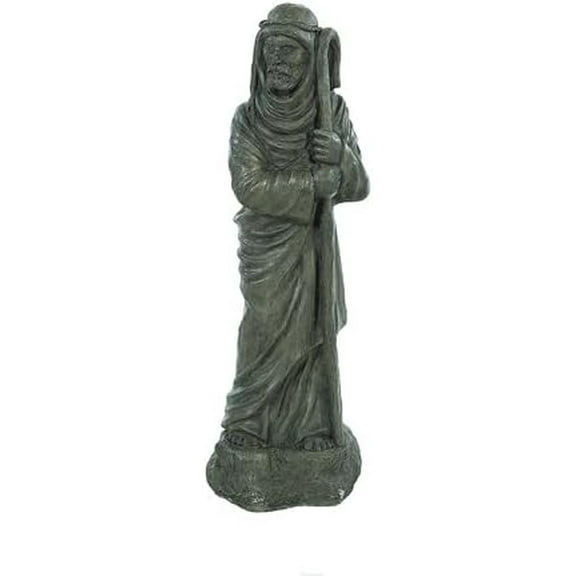 Solid Rock Stoneworks Good Shepherd Stone Statue 27" Tall Graphite Color