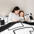 thumbnail image 4 of Manfei Geometric Black White Square Twin Comforter Sets,Contemporary Simple Art Bedding Set, Black Reversible 2 Pieces, 1 Comforter and 1 Pillowcase, 4 of 6