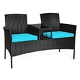 thumbnail image 2 of Wicker Patio Conversation Set with Table - Outdoor Furniture with Cushions, Weather Resistant PE Rattan, Modern Design for Backyard, Porch, Balcony, 2 of 9