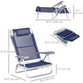 thumbnail image 3 of Outsunn Set of 2 Fishing Chairs, Camping Chairs for Outdoor, Dark Blue, 3 of 10