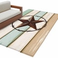 thumbnail image 2 of Beige Sage Green Texas Star Area Rug 4x6 FT, Non Slip Kids Room Carpet, Vintage Stars Wooden Washable Soft Floor Carpet Non-Shedding Throw Rug for Dorm Kitchen Study Room Home Office Bedside, 2 of 9