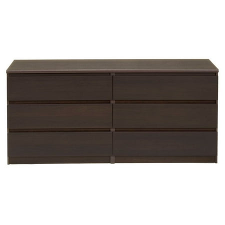 Tvilum Laguna 6 Drawer Double Dresser Coffee Walmart Com