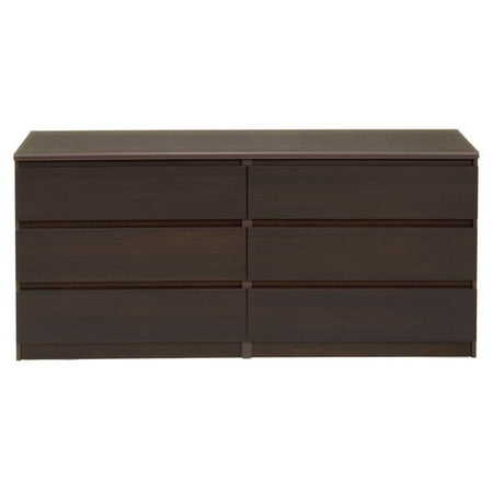 Tvilum Laguna 6-Drawer Double Dresser, Coffee