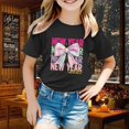 thumbnail image 2 of Cute Girls Shirts 7-8 Letter Print Children's Fashion Girls' Short-Sleeve Shirts and Tops Round Neck Tee Shirt School Clothes for Girls 2-3 Years（Black）, 2 of 4