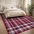 thumbnail image 3 of ODIKA 8'x10' Washable Area Rug Plaid Centered Gingham Tartan Motif Balanced Festive Layout Striped for Living Room, Under Sectional, Family , Durable, Non-Slip, 3 of 5