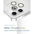 thumbnail image 5 of [2 Pack] iPhone 12 Pro Max Objectif Protecteur en Métal Plus Verre Trempé Caméra Couverture Conception Unicité, Support LIDAR Scanner, Antidéflagrant iPhone 12 Pro Max 6.7 Pouces Accessoires Argent, 5 of 5