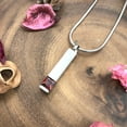 thumbnail image 2 of Anavia Cremation Necklace Birthstone Bar Memorial Pendant Handcrafted Waterproof Human Ashes Urn Container with Free Funnel Kit and Velvet Jewelry Box [July Birthstone], 2 of 5