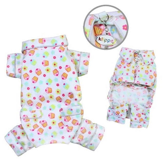 Klippo Pet KBD067SZ Cupcakes Fanatics Flannel Pajamas - Small