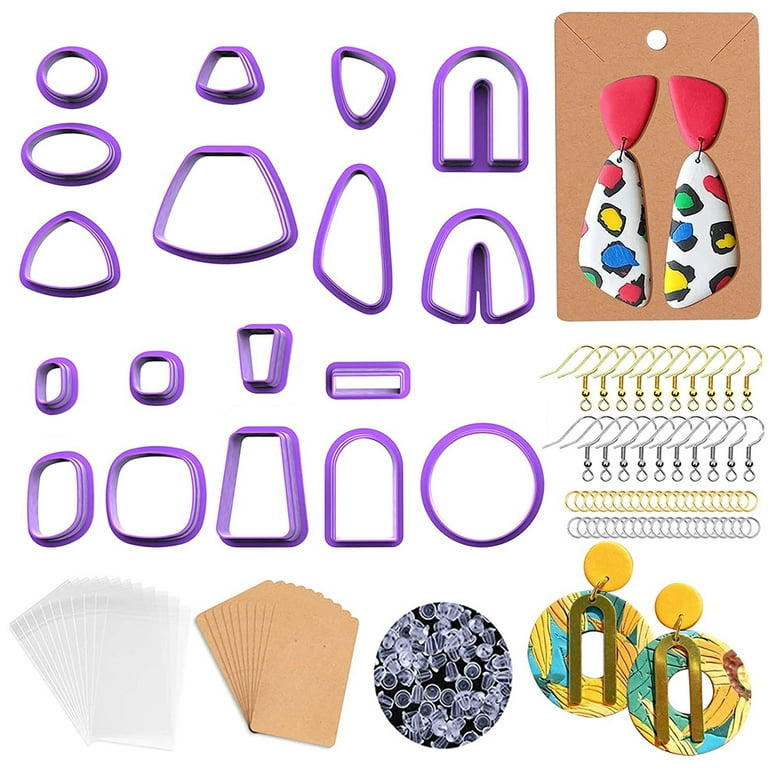 18Pcs Plastic Polymer Clay Cutters Earrings Different Shapes