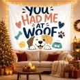 thumbnail image 3 of Cartoon Puppy Face With Ears Wide Smiling Mouth, Inspirational Illustration for Quote Lovers, Typography Wall Art, Valentine's Day Gift, Tapestry Wall Hanging for Bedroom and Dorm, 3 of 7