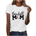 thumbnail image 2 of Meichang T-Shirts de Baseball pour Maman T-Shirts pour Femmes Drôles Graphiques de Baseball Manches Courtes Hauts Col Rond Blouses Décontractées Fête des Mères Jour de Match Hauts Blanc TTG, 2 of 4