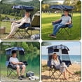 thumbnail image 5 of ABORON Camping Chair with Canopy, Folding Camping Canopy Chair with Ice Bag, Side Pocket and Cup Holder, Outdoor Portable Beach Lounge Chair for Adults Camping, Fishing, Lawn and Tailgates - Blue, 5 of 9