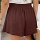thumbnail image 5 of ICHUANYI ClearanceWomen's Fashion Solid Color Casual Wide Leg Loose High Waist Lace-Up Shorts Pants(Coffee, XL) ICHUANYI WER20232080506106, 5 of 7