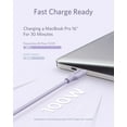 thumbnail image 3 of Anker Powerline III Flow, USB C to USB C Cable 100W 6ft, Type C Charging Cable Fast Charge (Lilac Purple), 3 of 6