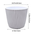 thumbnail image 3 of COM1950s Large Plastic Planter for Indoor Plants, 6.9 Inch Rippled Flower Pot for Succulents, Modern Decorative Container with Drainage for Home Decor, White Gray Green, 3 of 7