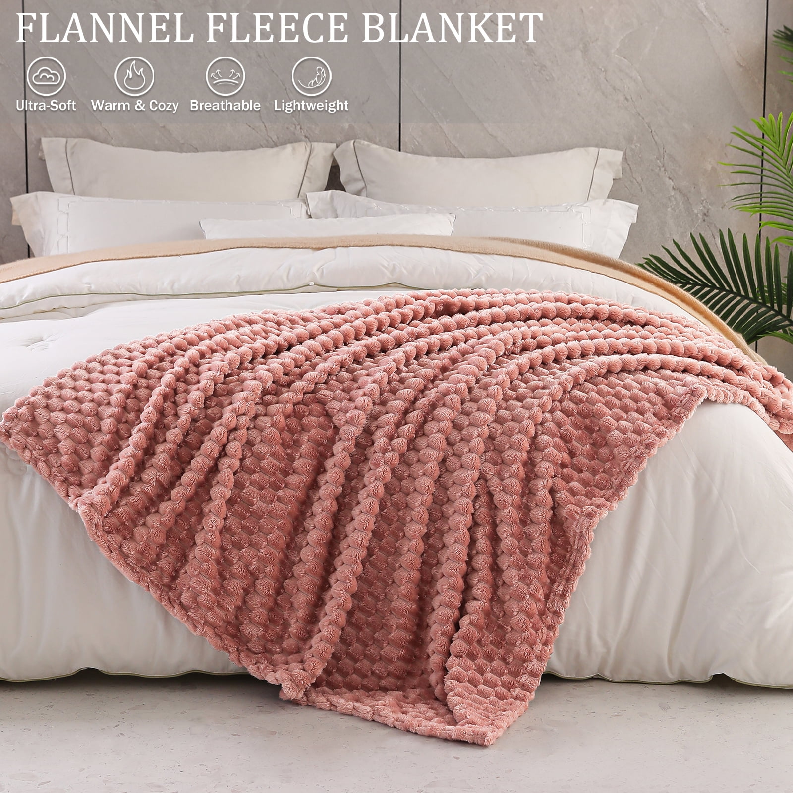 Exclusivo Mezcla Coperta In Pile Extra Large 130x180 Cm (Viola) – Morbida, Leggera E Calda Per Divano E Letto