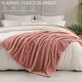 thumbnail image 6 of Exclusivo Mezcla Large Soft Fleece Throw Blanket, 50"x70" Stylish Jacquard Throw Blanket for Couch, Cozy, Warm, Lightweight Dusty Pink Blanket, 6 of 10