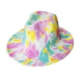 thumbnail image 3 of Dyfzdhu Tie-Dye Printed Hat For Women Mens Wide Jazz Hat Tie-Dye Hat For Party, 3 of 3