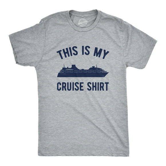 Mens This Is My Cruise Shirt Tee Funny Vacation Travel Boat T Shirt for Guys (Light Heather Grey - CRUISE) - XL