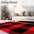 thumbnail image 2 of ODIKA 5'x7' Machine Washable Non-Slip Area Rug, Classic Buffalo Check with Bold Contrast and Crisp Borders High Traffic Rug with Pad, Red, 508331, 2 of 8