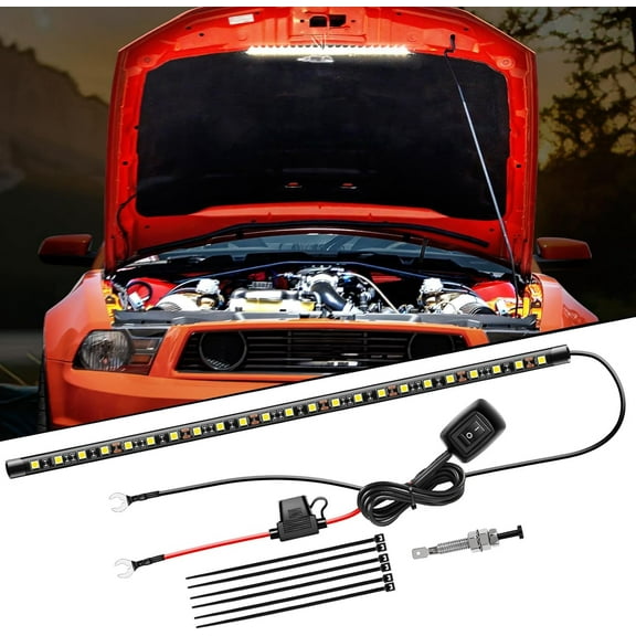 Nilight Under Hood LED Light Strip 40cm Waterproof Engine Bay Work Light with Auto/Manual Switch 12V for Car Truck SUV