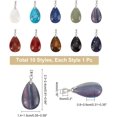 thumbnail image 2 of 10 Pcs Teardrop Gemstone Pendants 10 Styles Natural and Synthetic Stones Charms Pendants Waterdrop Crystal Chakra Stone Pendants for Valentine's Day Necklace, 2 of 6