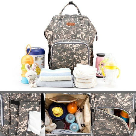 - Multifunctional Hot Large Capacity Mummy Baby Maternity Diaper Bag Nappy Changing Bag Travel Backpack Mummy Bag (Camo)