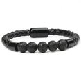 thumbnail image 1 of Mens Gemstone Bracelet Black Magnetic Closure Lava/ Tigers Eye Faux Le--Lava-Model code 10217 Lava, 1 of 1