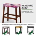 thumbnail image 5 of Xoenoiee Hummingbird Cherry Blossom Print Stool Slipcovers Stretch Ottoman Cover, Soft Rectangular Barstool Covers Washable Saddle Stool Slipcover Removable Bench Seat Protector, 2 Pack, 5 of 6