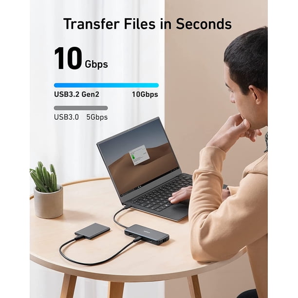 Anker 555 USB-C Hub (8-in-1) with 100W Power Delivery 4K 60Hz HDMI Port description image 2