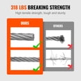 thumbnail image 4 of VEVOR T304 Stainless Steel Cable Steel Wire Rope 1/16" 328 ft 7x7 Cable Railing, 4 of 9