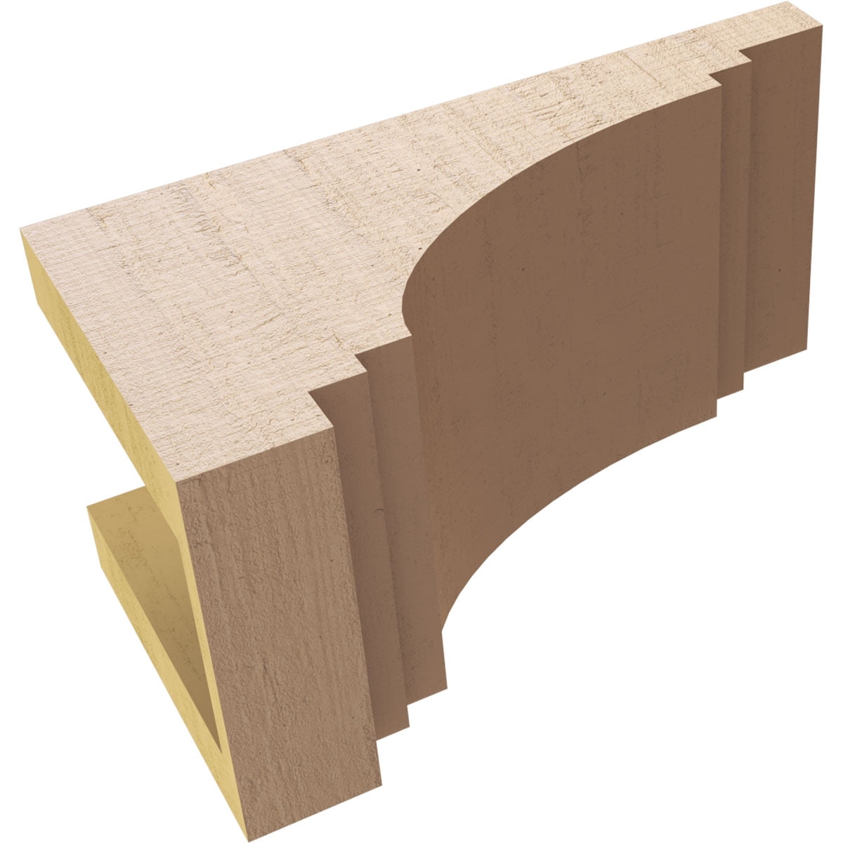 5"W x 10"D x 5"H Wide Pescadero Rough Cedar Woodgrain TimberThane Corbel, Primed Tan