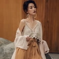 thumbnail image 6 of XISAOK Women Beach Crochet Loose Camisole Hollow Knit V-Neck Tassel Sleeveless Crop Top, 6 of 16