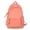 Orange, variant on GobdXE Back To School Unisex Student Solid Minimalist Nylon Backpack Single Front Pocket Leather Pull Tab Daily Daypack Size:One Size