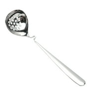 1Pc Stainless Steel Kitchen Colander Hanging Long Handle Straining Spoon (Silver)