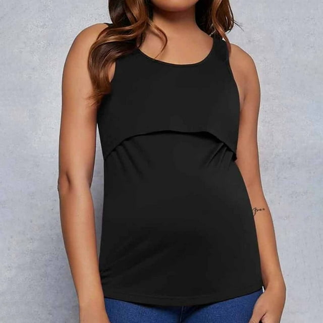 Shldybc Women's Maternity Nursing Tank Tops Sleeveless Breastfeeding