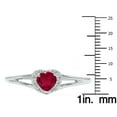 thumbnail image 5 of SZUL Women's Heart Shape Ruby and Diamond Ring in 10K White Gold, 5 of 6