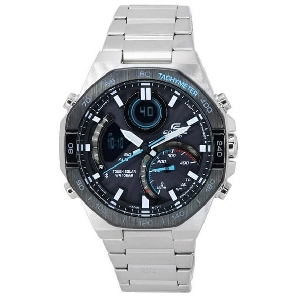 Casio Edifice Mobile Link Analog Digital Grey Dial Solar ECB-950DB-1A 100M Men's Watch