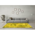 thumbnail image 3 of Ahgly Company Machine Washable Indoor Square Patchwork Yellow Transitional Area Rugs, 3' Square, 3 of 4