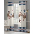 thumbnail image 4 of Independence Day Sheer Curtains 84 Inch Length 2 Panels Set Window Treatments, Red Blue Stars Stripes Flag Wood Plaid Rod Pocket Semi Curtains for Living Room/Bedroom/Kitchen Décor, 104"W x 84"L, 4 of 7