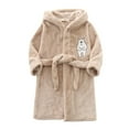 thumbnail image 3 of Youmylove Kids Pajamas Toddler Kids Baby Boys Girls Cartoon Bathrobes Hooded Warm Flannel Night-Robe Sleepwear Pajamas, 3 of 5