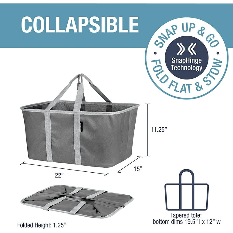 CleverMade 2-Pack Collapsible Laundry Basket Tote With Handles
