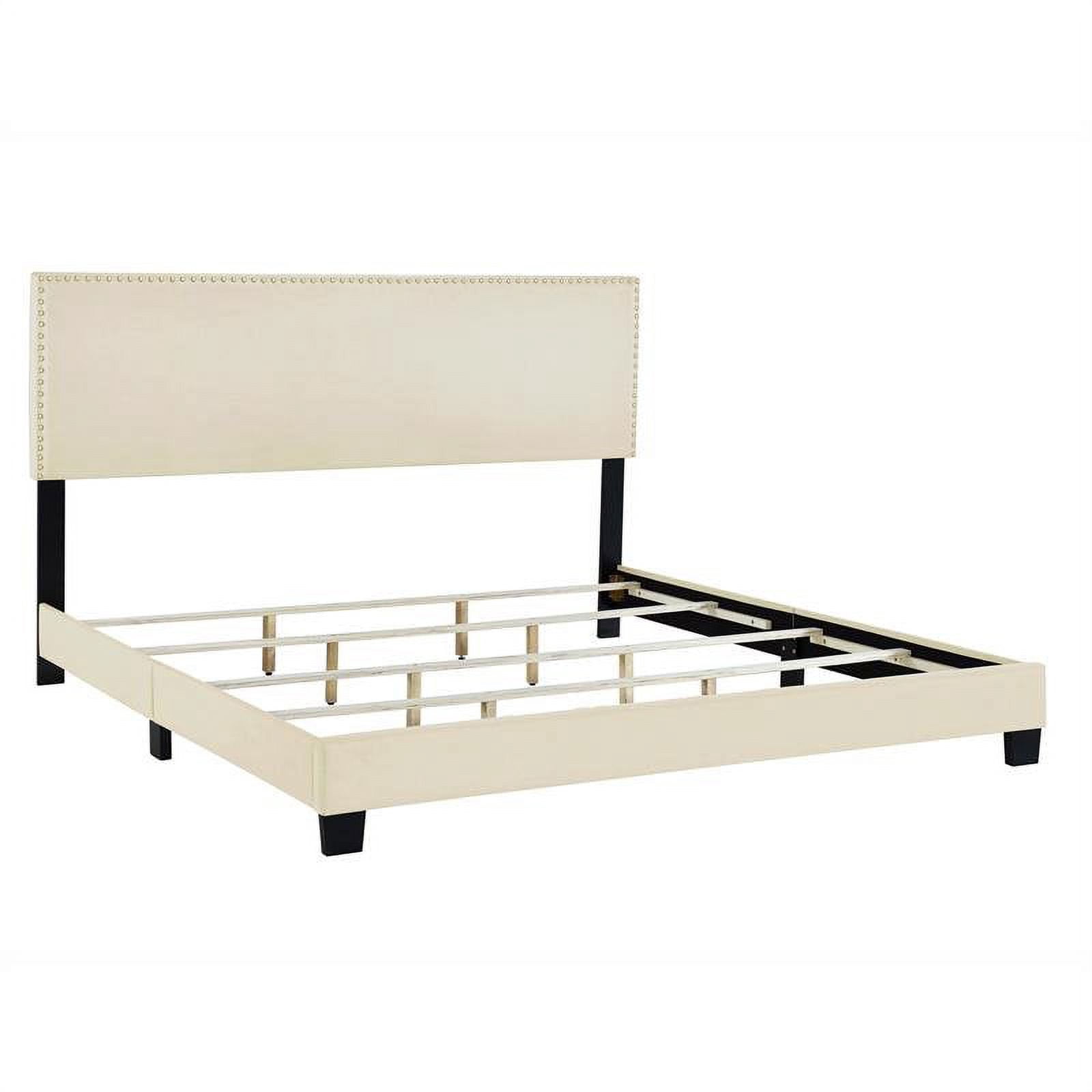 HomeFare Upholstered King Size Nail Head Trimmed Bed Linen