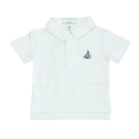 Pre-owned: Classic Prep Boys White Polo Shirt size: 0-6 Months (New with Tags)