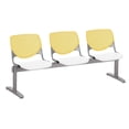 thumbnail image 2 of KFI Studios KOOL 3 Seat Reception Bench, White Seat, Yellow Back, 2 of 2
