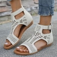 thumbnail image 2 of Womens Wedge 2026 Sandals Cute Wedge Heels Spring Open Toe Trendy Casual Walking Shoes Comfortable Cut out Summer Cover Dressy Ankle Boots White Size 6.5, 2 of 6