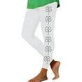 thumbnail image 2 of Clover Outline Print High Waisted Leggings for Women Stretchy Yoga Trousers Tummy Control Sports Bottoms St. Patrick's Day Activewear, 2 of 6