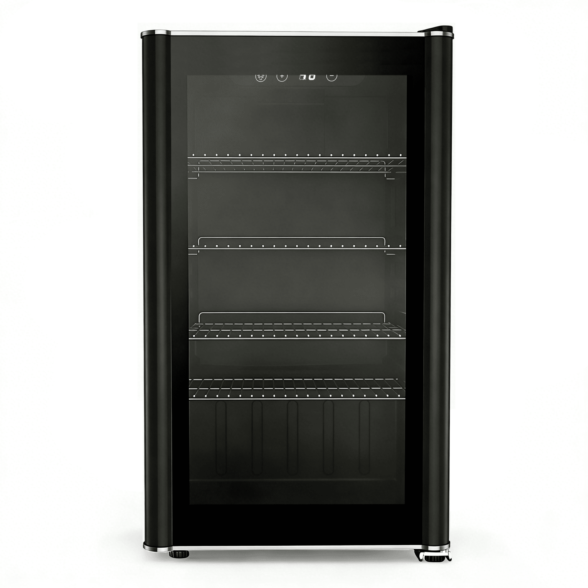 Auseo 130 Can Beverage Refrigerator, Mini Fridge with Glass Door and Digital Touch Screen, Adjustable Drink Cooler for Office/Kitchen/Bar