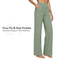 thumbnail image 6 of JJHGVB Linen Pants for Women Flowy Palazzo Pants for Women Side Snap Button Sweatpants Loose Yoga Trousers Pants Straight Leg Trousers Resort Wear for Women 2026 Elastic Waist Mint Green 2XL, 6 of 8