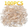 thumbnail image 2 of 100 Pieces Clear Plastic Utility Paper Clip, Photo Paper Peg Pin, Clothes Line Clips, Craft Clips, 3.5 x 0.5cm x 0.7cm (Gold Glittered), 2 of 6